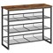 Brown Shoe Rack Adjustable Mesh Shelves Footwear Storage Organizer